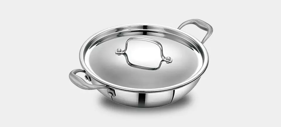 Riara Triply Kadai stainless steel cookware With SS Lid