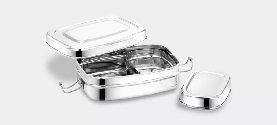 Tele stainless steel Lunch Box with Inner Plate
